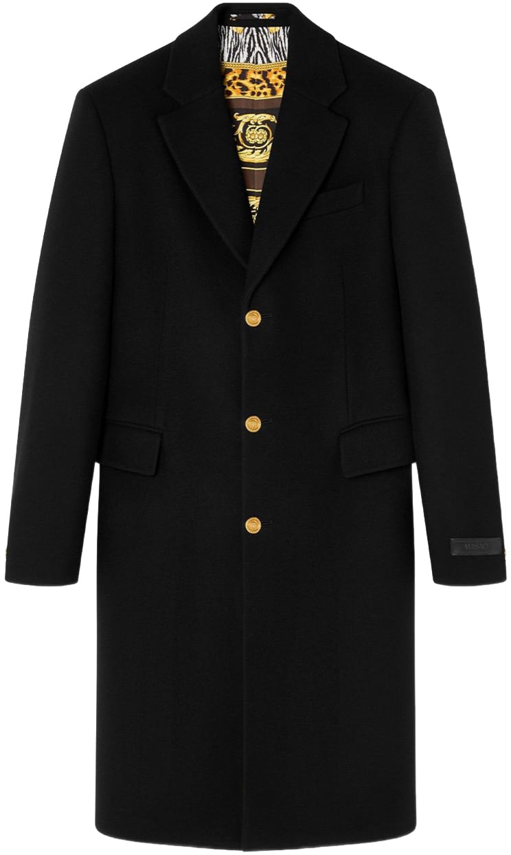 Versace Coats Black Zwart