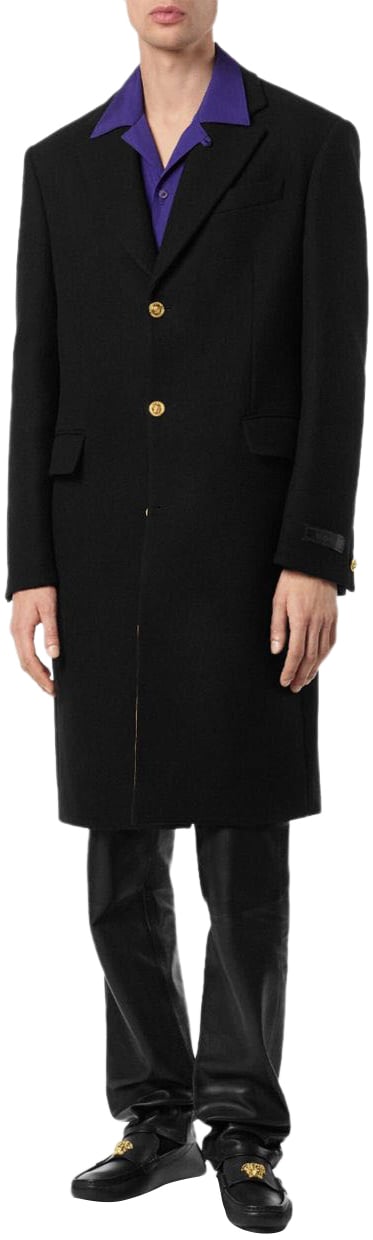 Versace Coats Black Zwart