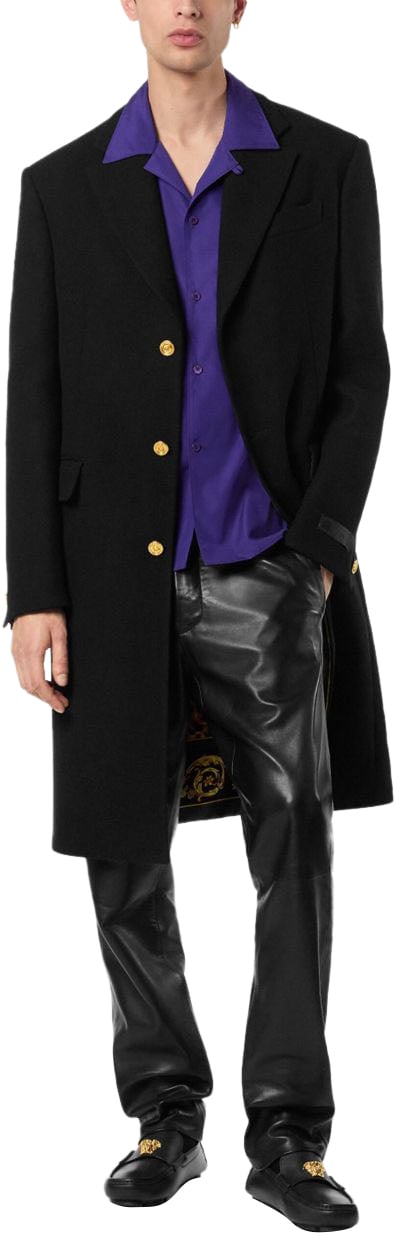 Versace Coats Black Zwart