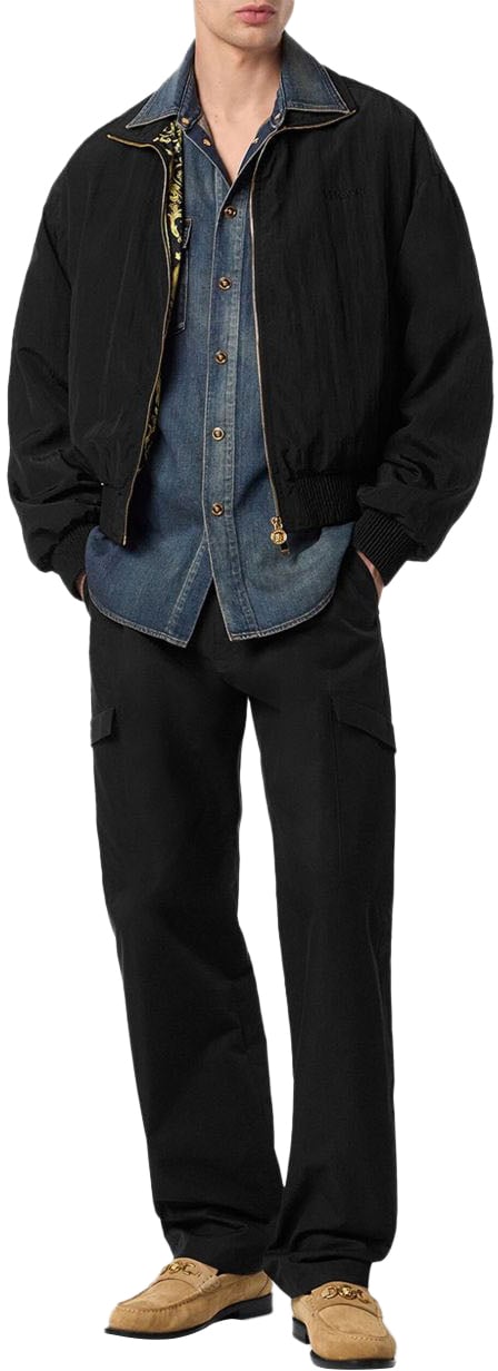 Versace Versace Coats Black Zwart