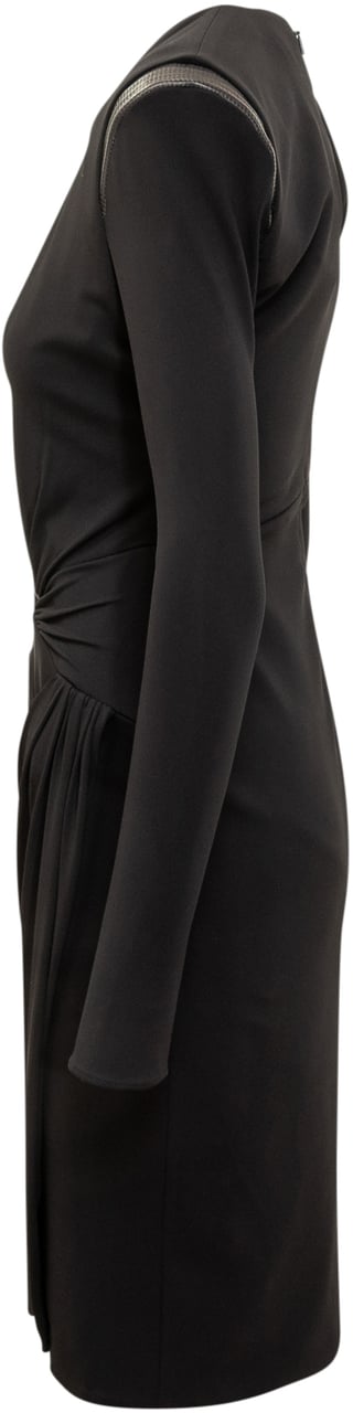 Versace Abito Versace Nero Drappeggiato con Scollo Profondo Zwart