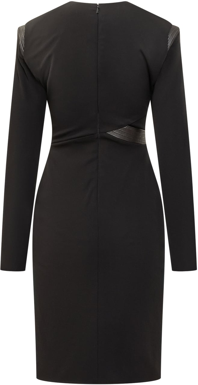 Versace Abito Versace Nero Drappeggiato con Scollo Profondo Zwart