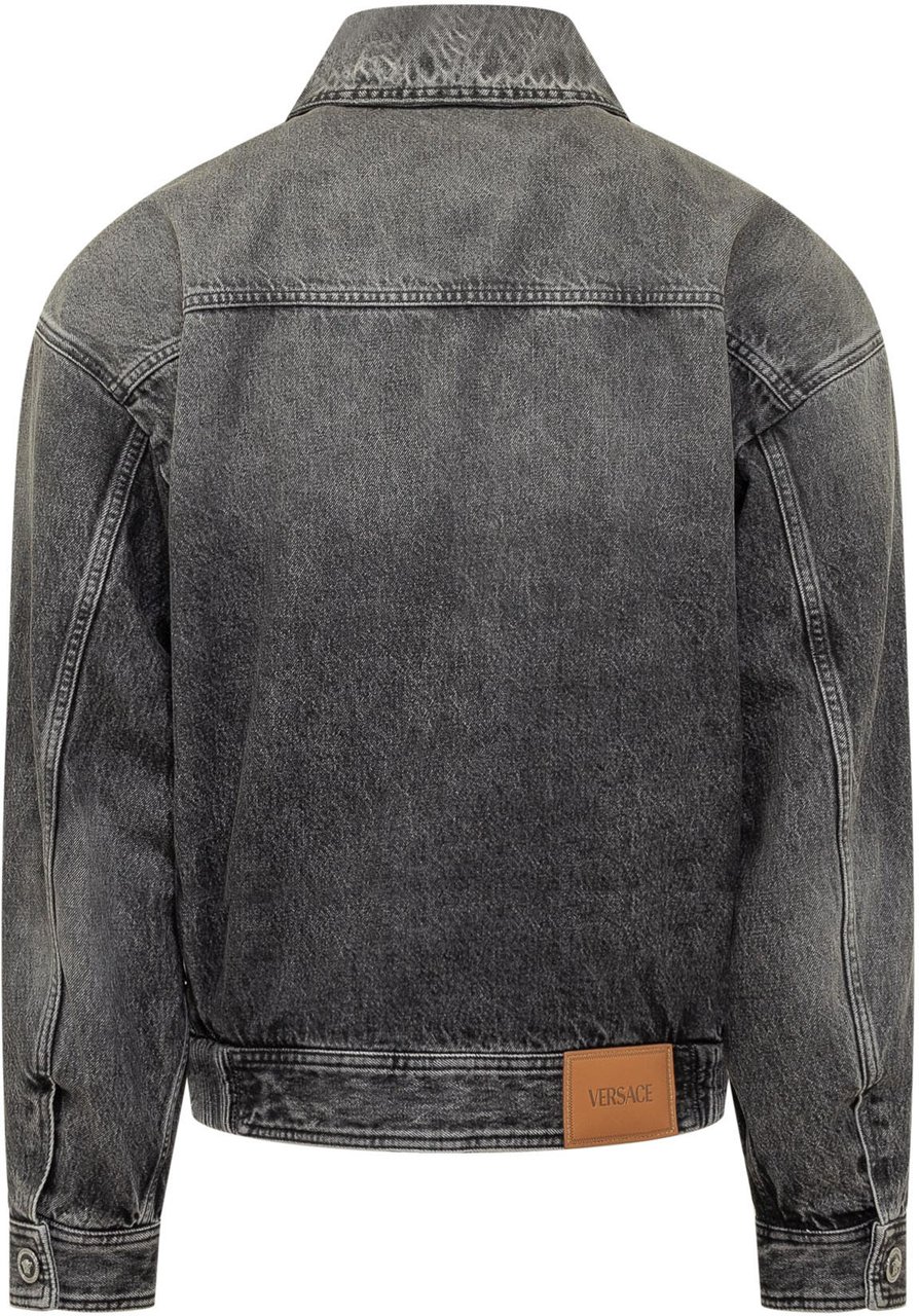 Versace Blouson In Denim Donkergrijs