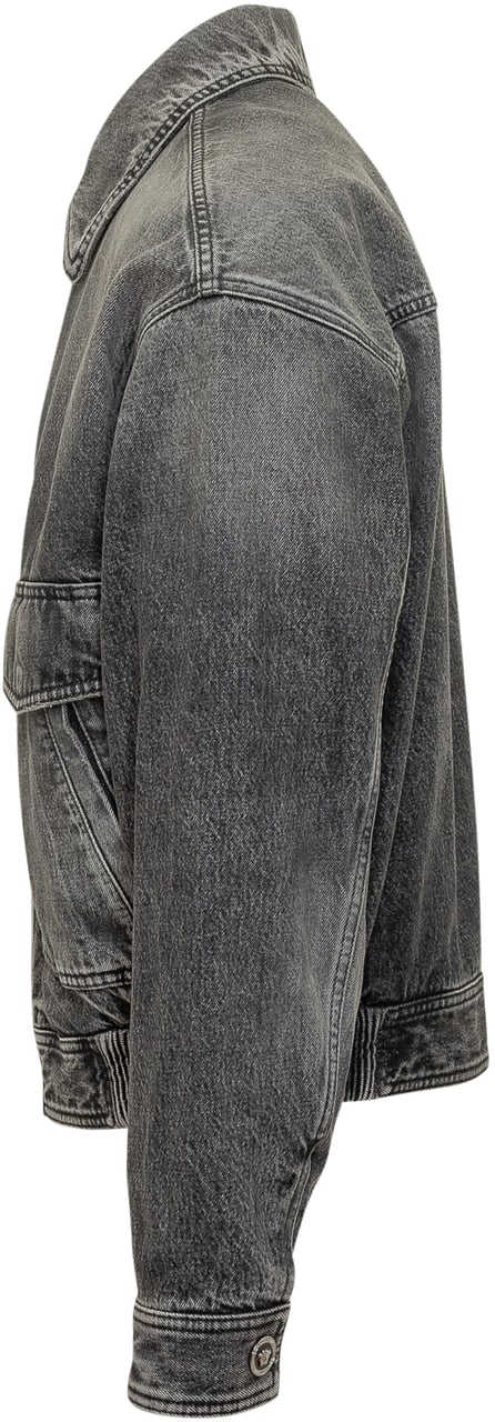 Versace Blouson In Denim Donkergrijs