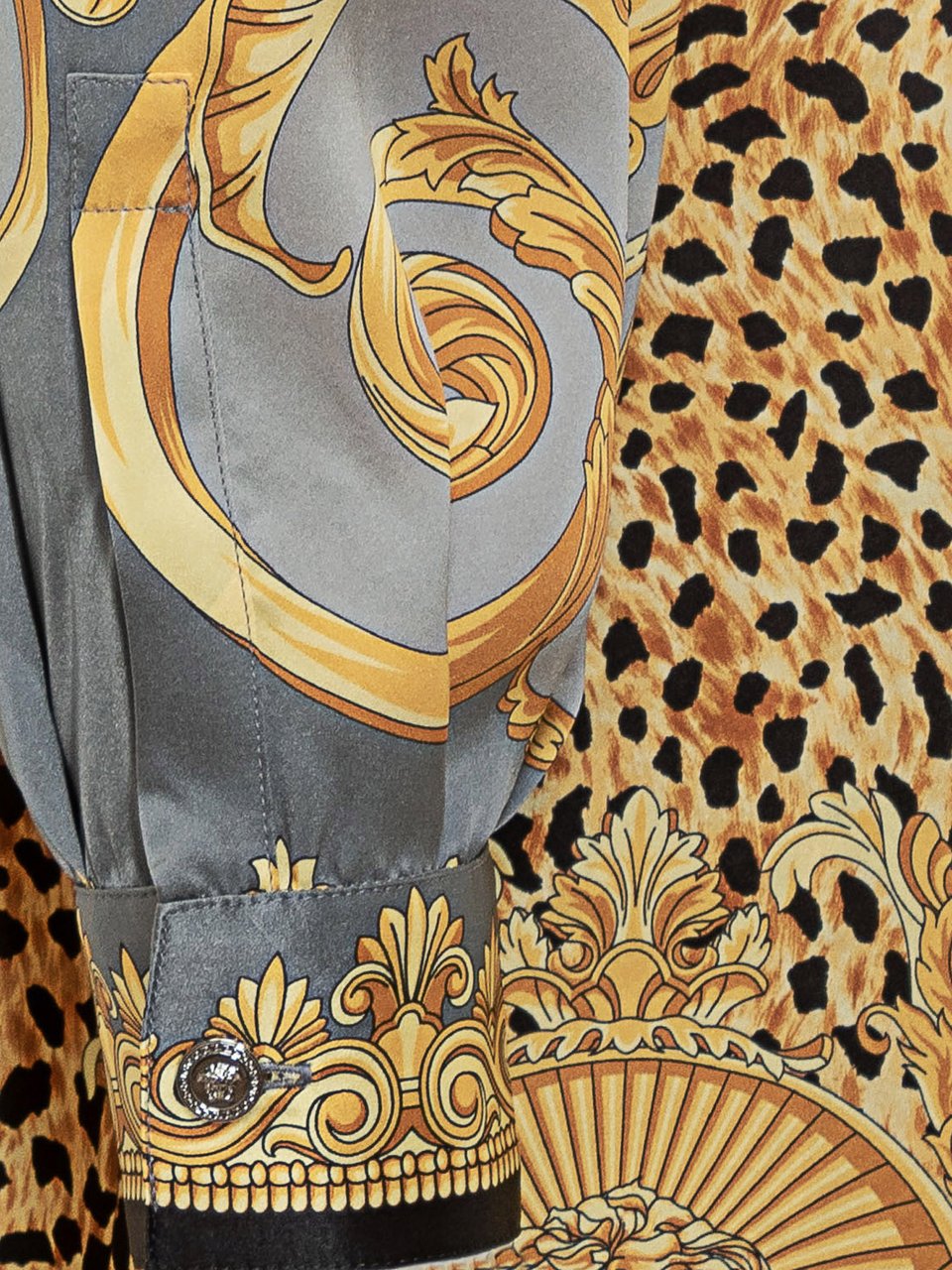 Versace Versace Abito Corto in Seta Barocco Animalier Divers