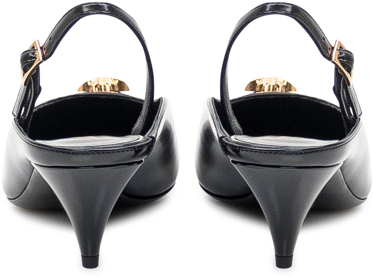 Versace Versace Slingback in Pelle con Tacco Medio Zwart