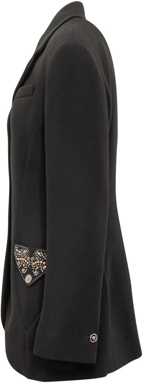 Versace Versace Blazer con Dettagli Gioiello Zwart
