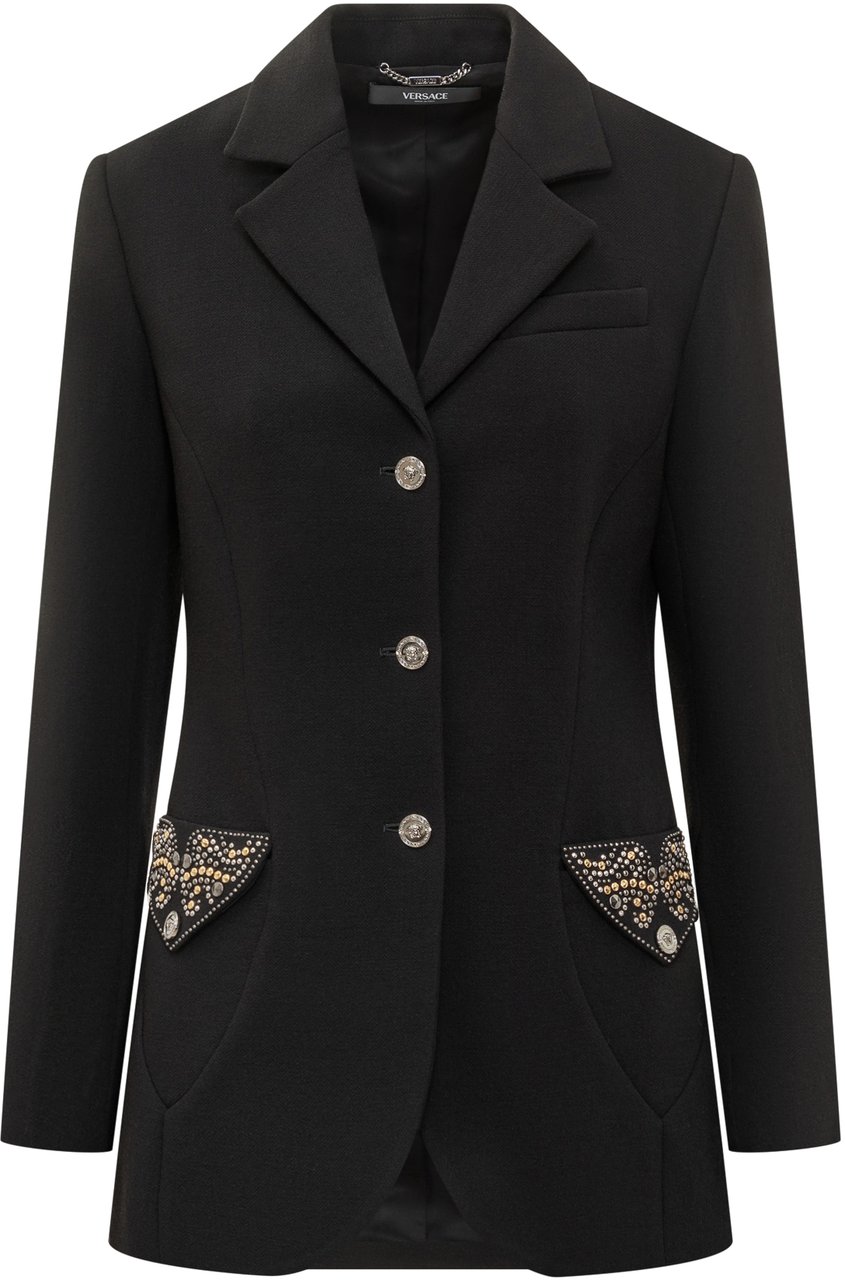 Versace Versace Blazer con Dettagli Gioiello Zwart