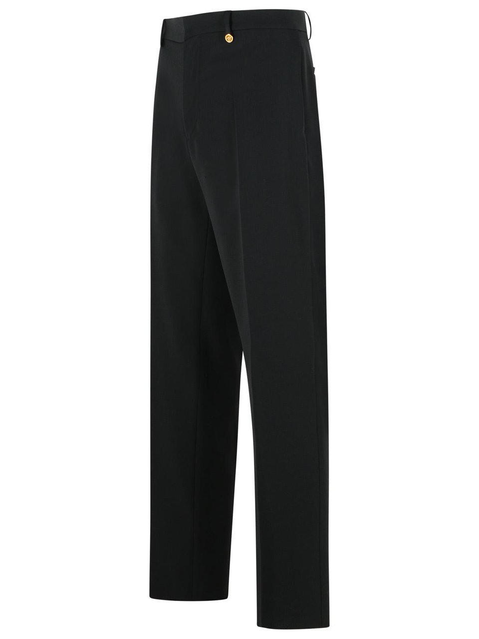 Versace Black Virgin Wool Trousers Zwart