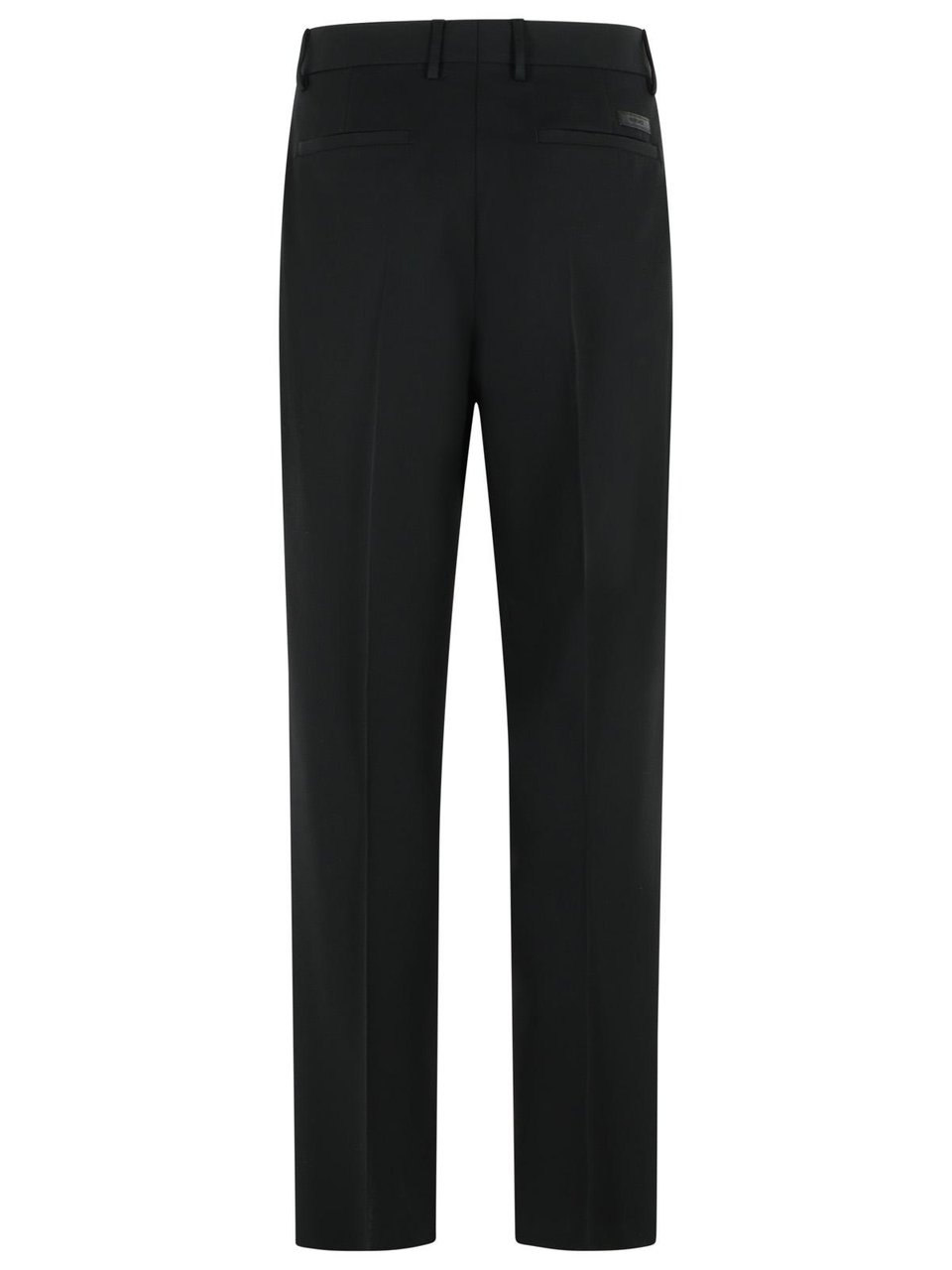 Versace Black Virgin Wool Trousers Zwart