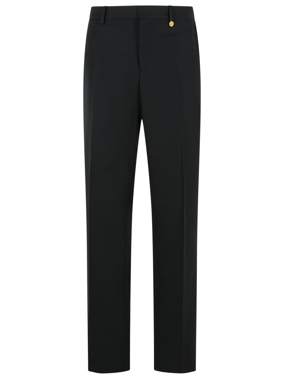 Versace Black Virgin Wool Trousers Zwart