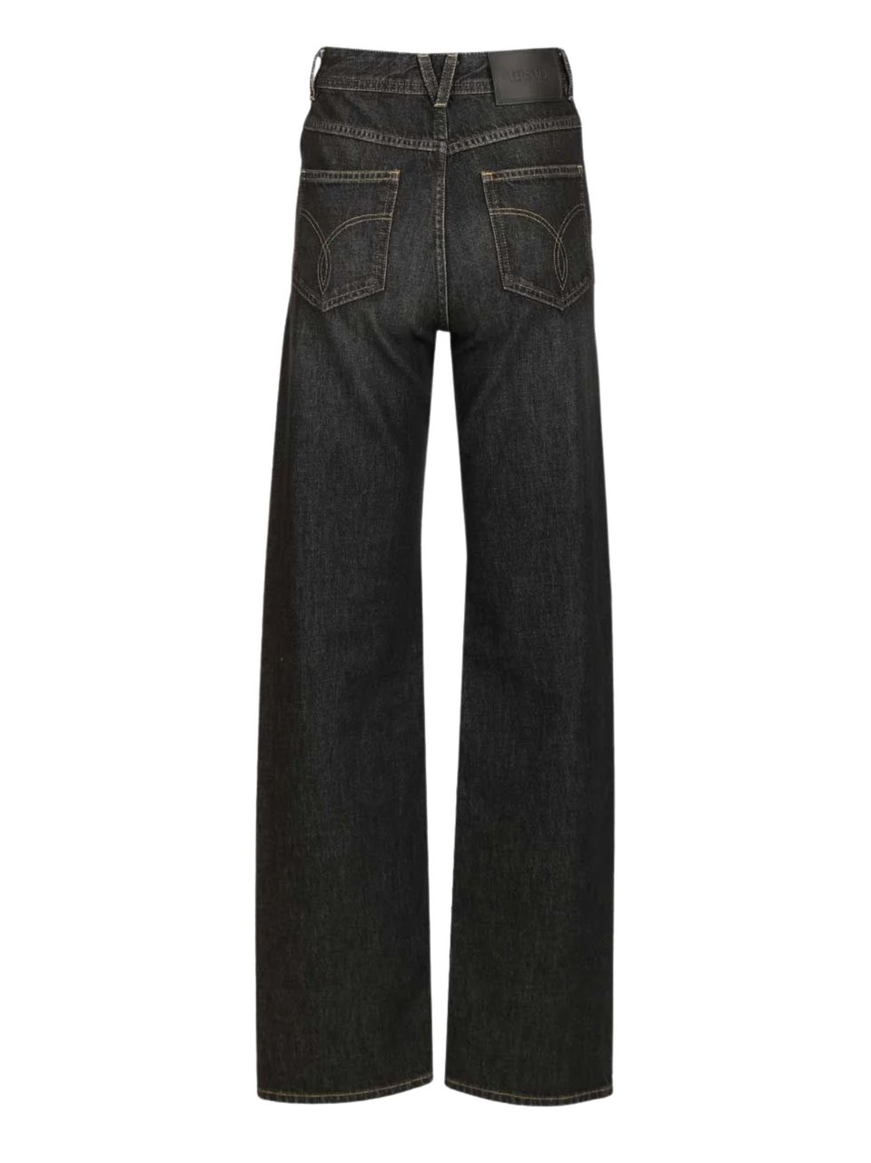 Versace Black Studs Crystals Denim Jeans Zwart
