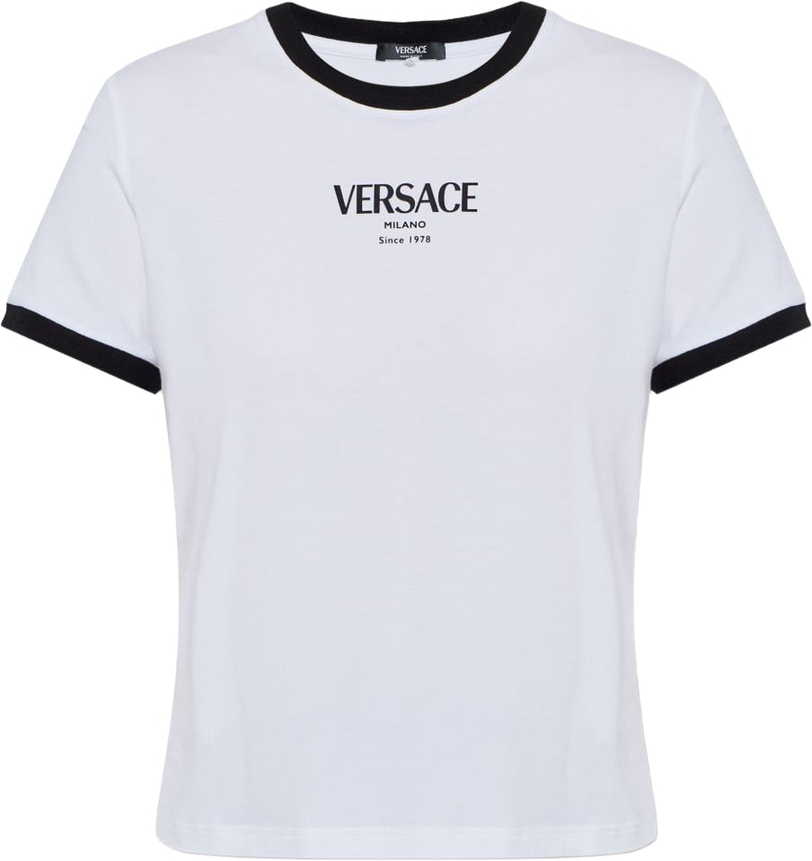 Versace Top White/Black Wit