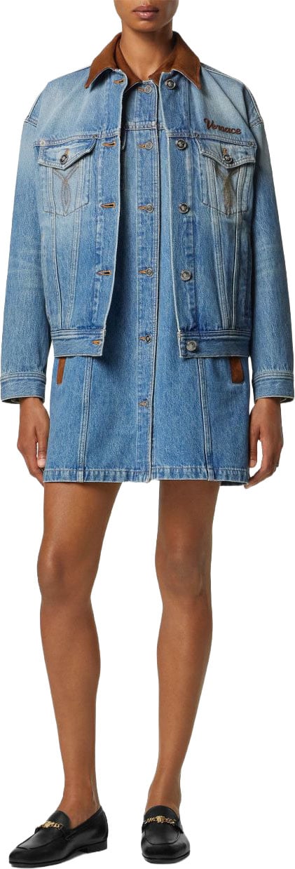 Versace Coats Navy Lichtblauw