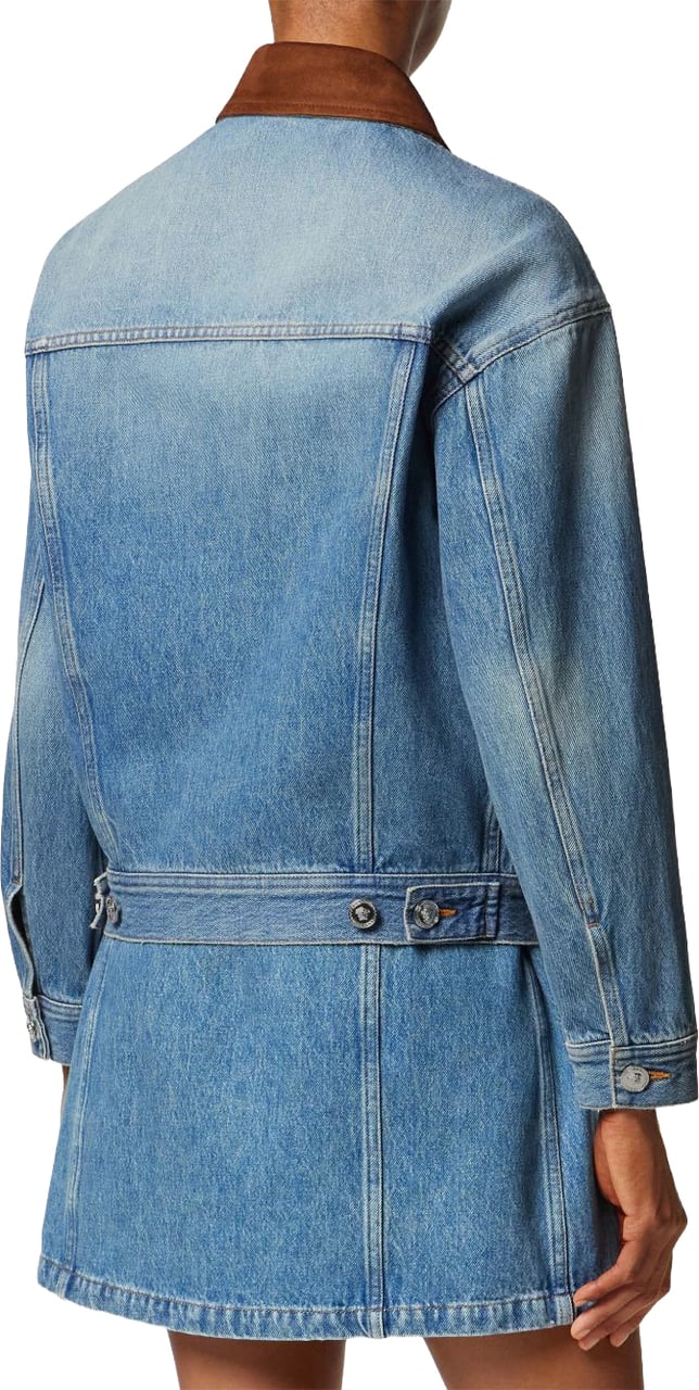 Versace Coats Navy Lichtblauw