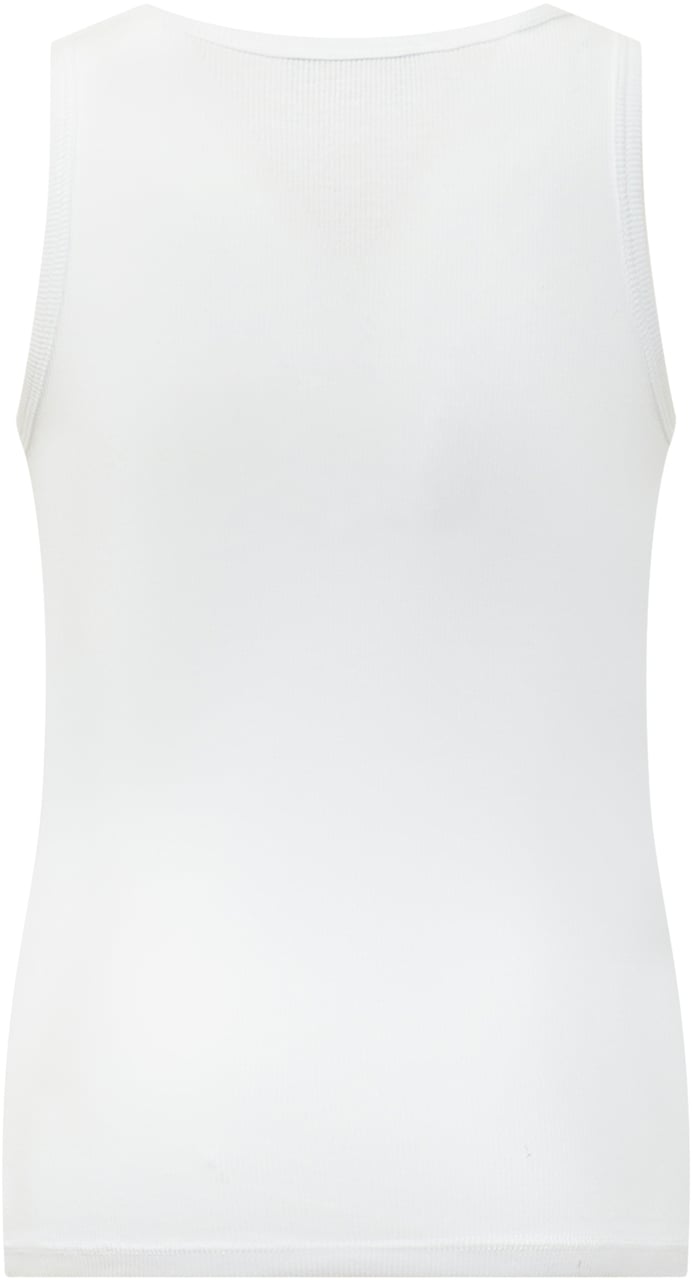 Versace Canotta A Costine Con Patch Frontale Wit