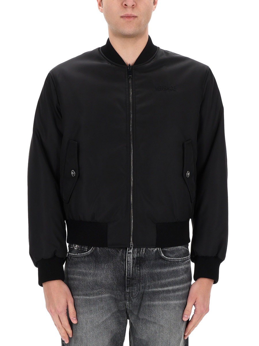 Versace Reversible Classical Motifs Bomber Jacket Zwart