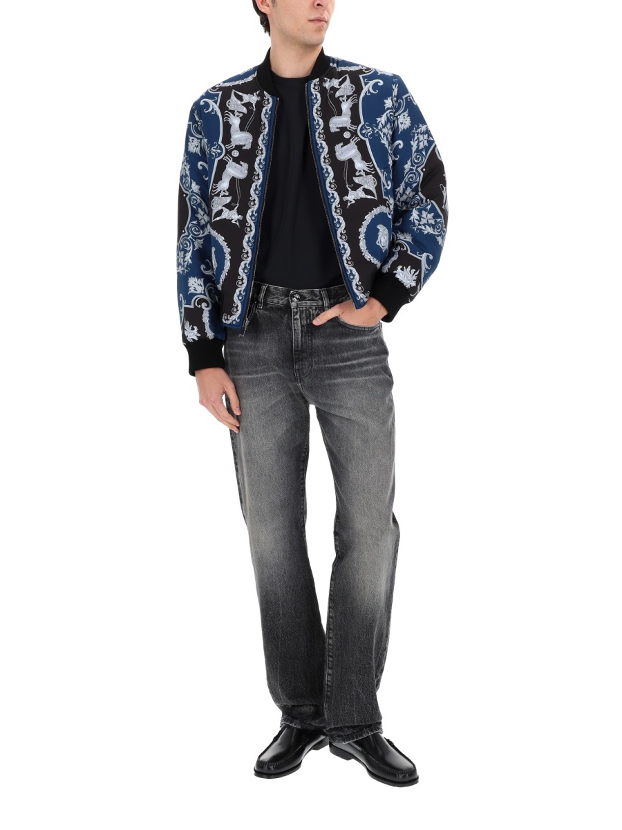 Versace Reversible Classical Motifs Bomber Jacket Zwart