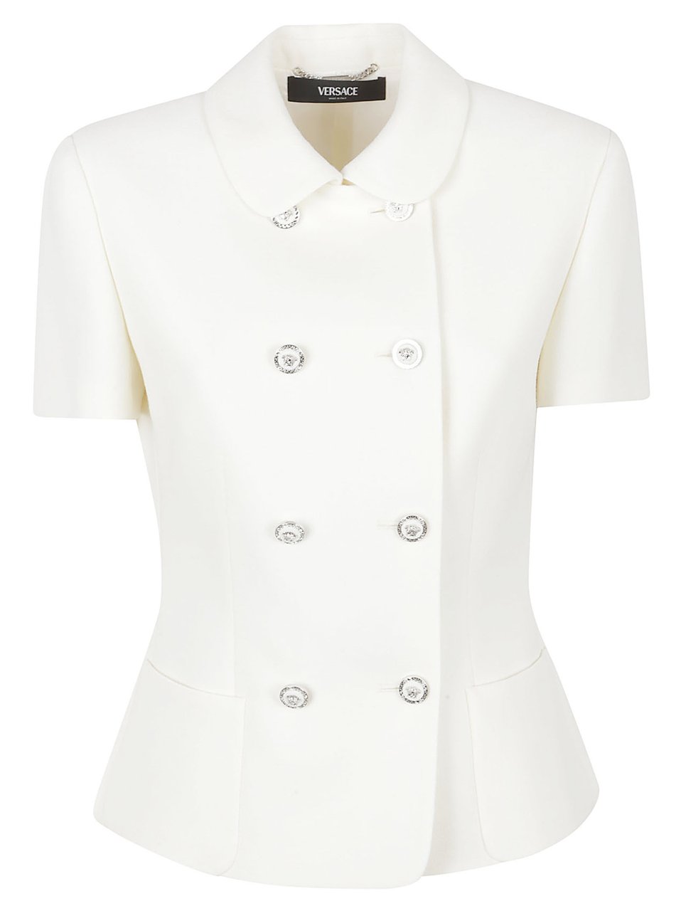 Versace Double-Breasted White Jacket Wit