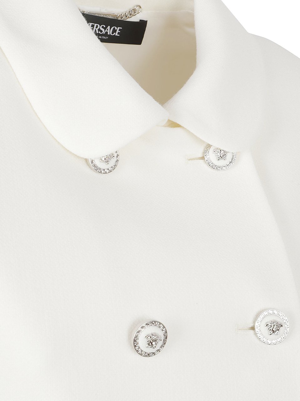Versace Double-Breasted White Jacket Wit