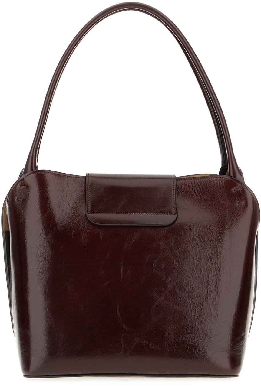 Versace Versace Dark brown leather Vivian shoulder bag Blauw