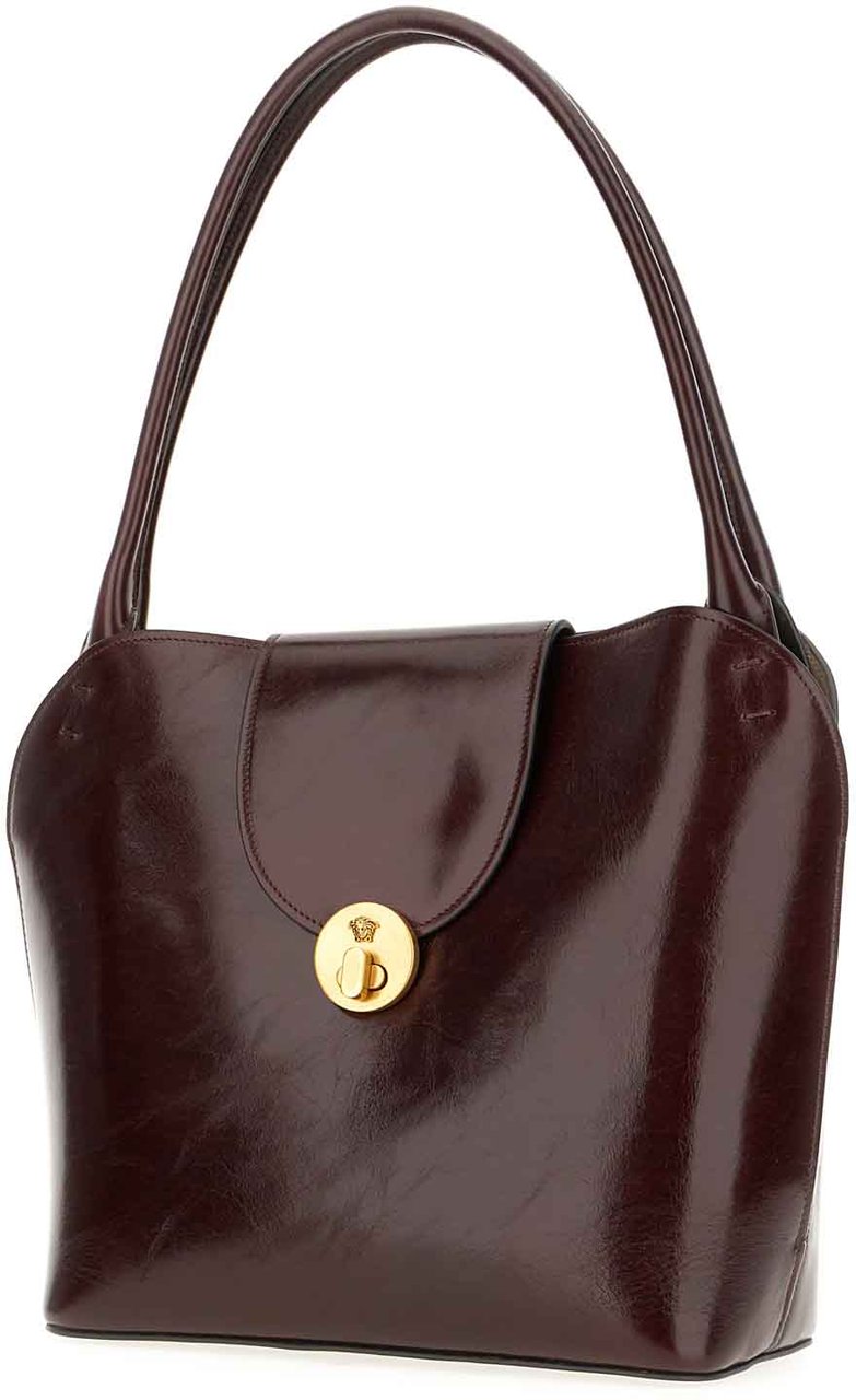 Versace Versace Dark brown leather Vivian shoulder bag Blauw