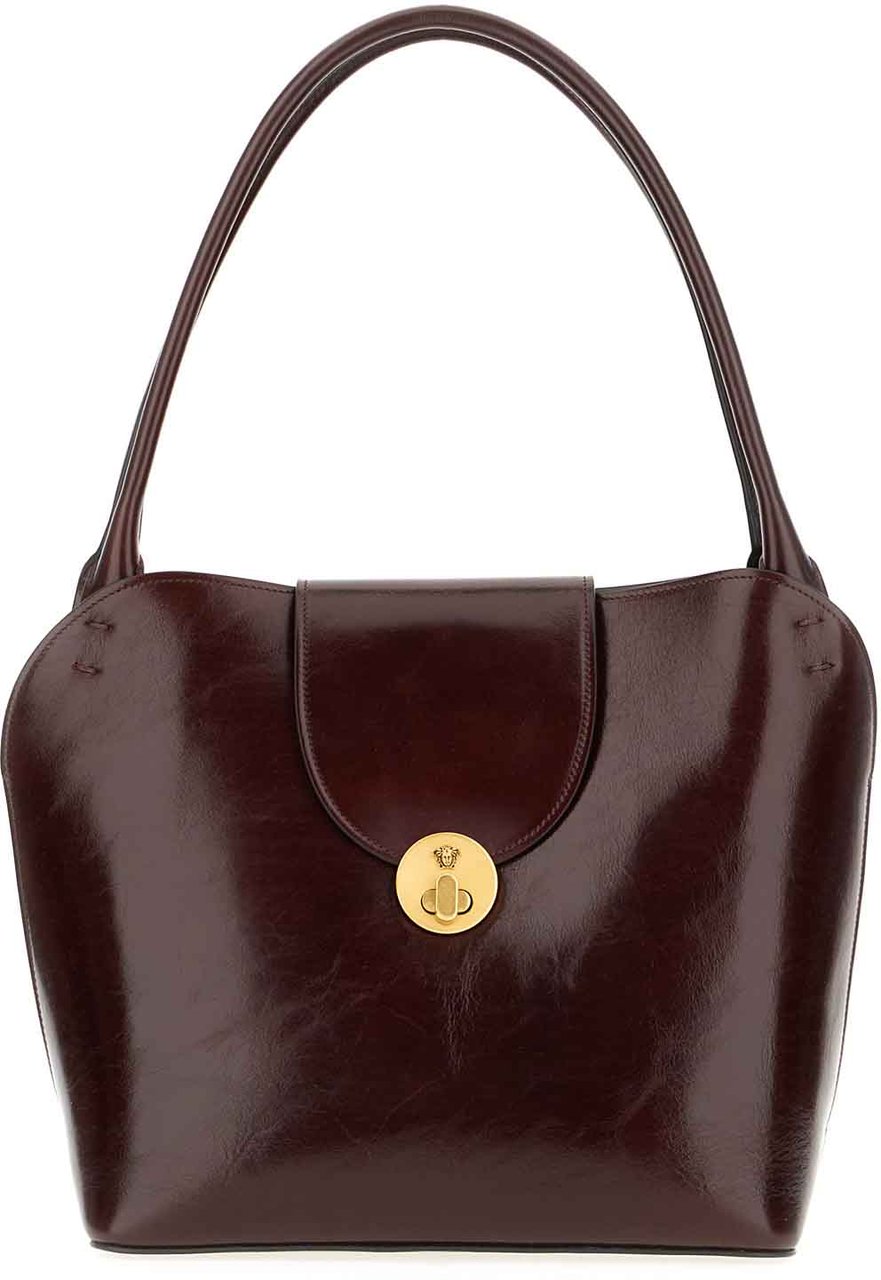 Versace Versace Dark brown leather Vivian shoulder bag Blauw