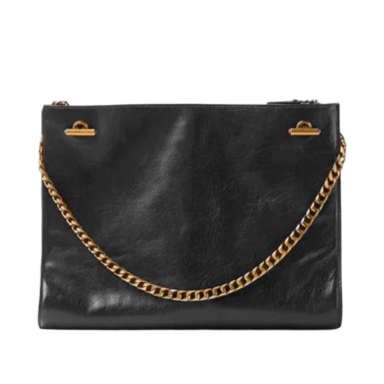 Versace Cabine Leather Shoulder Bag Zwart