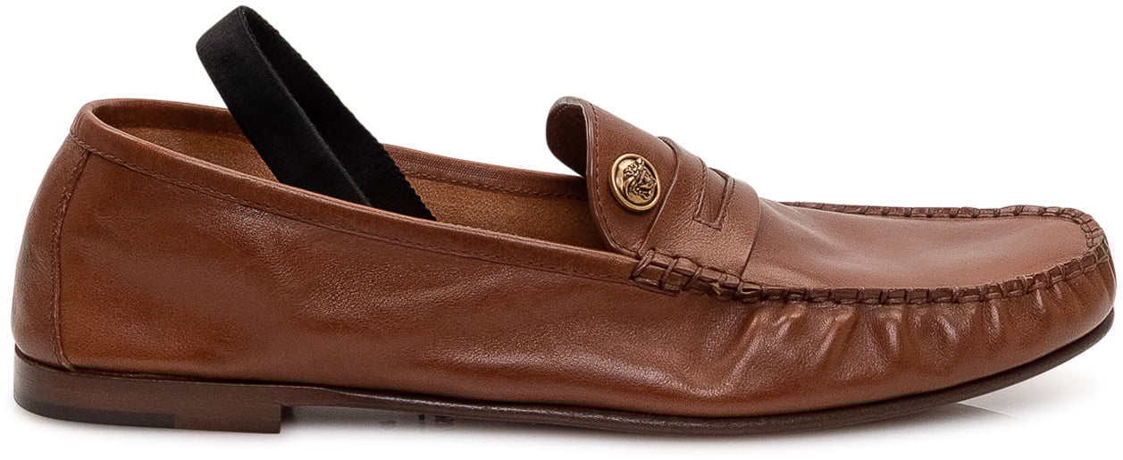 Versace Mocassini in Pelle con Dettaglio Bruin