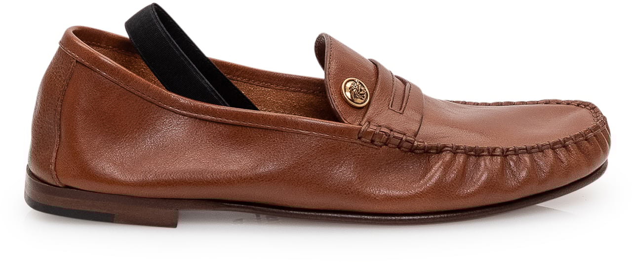 Versace Mocassini con Dettaglio Metallico Frontale Bruin