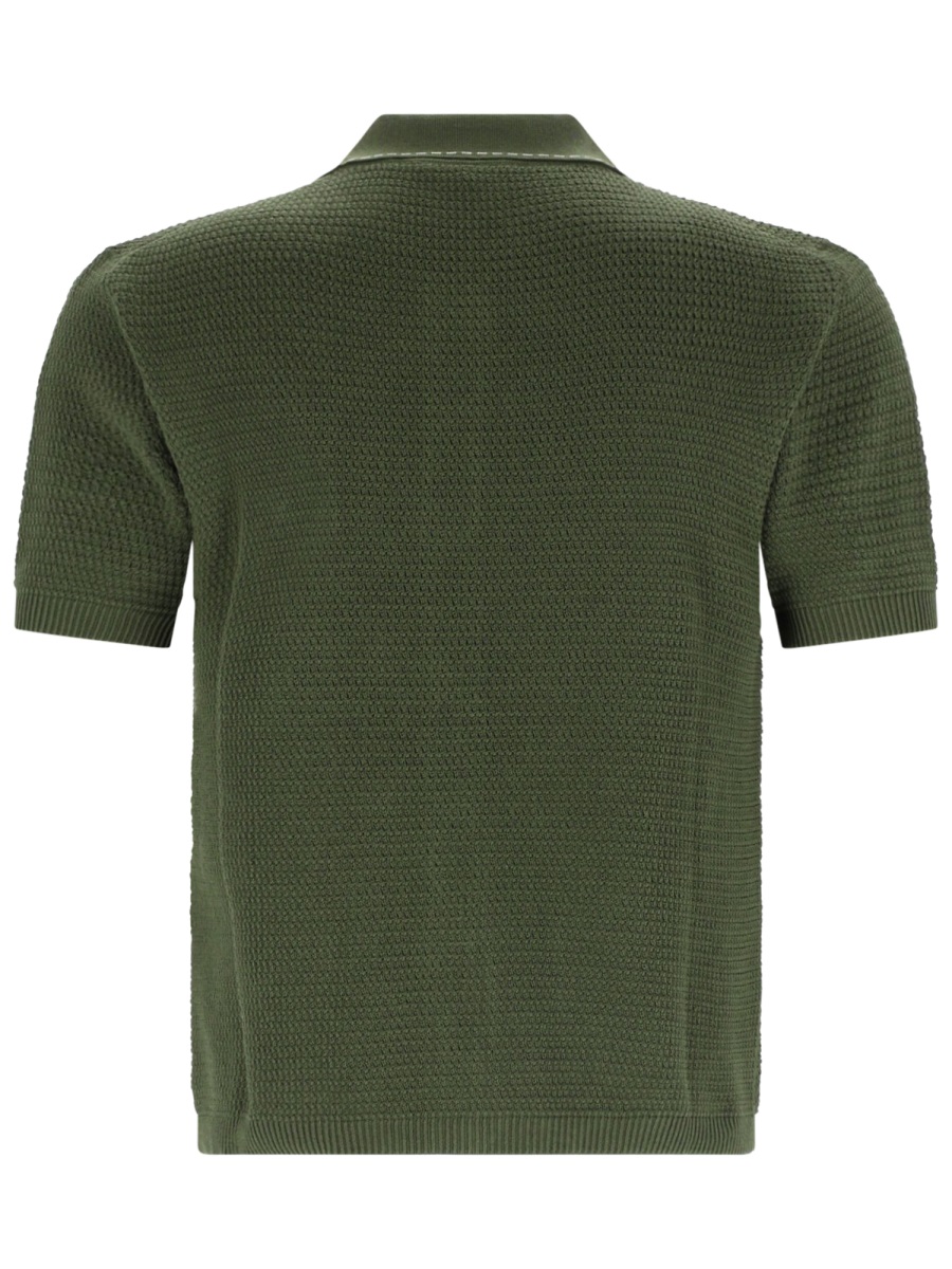 Versace Short-Sleeved Cropped Knit Shirt Grijs