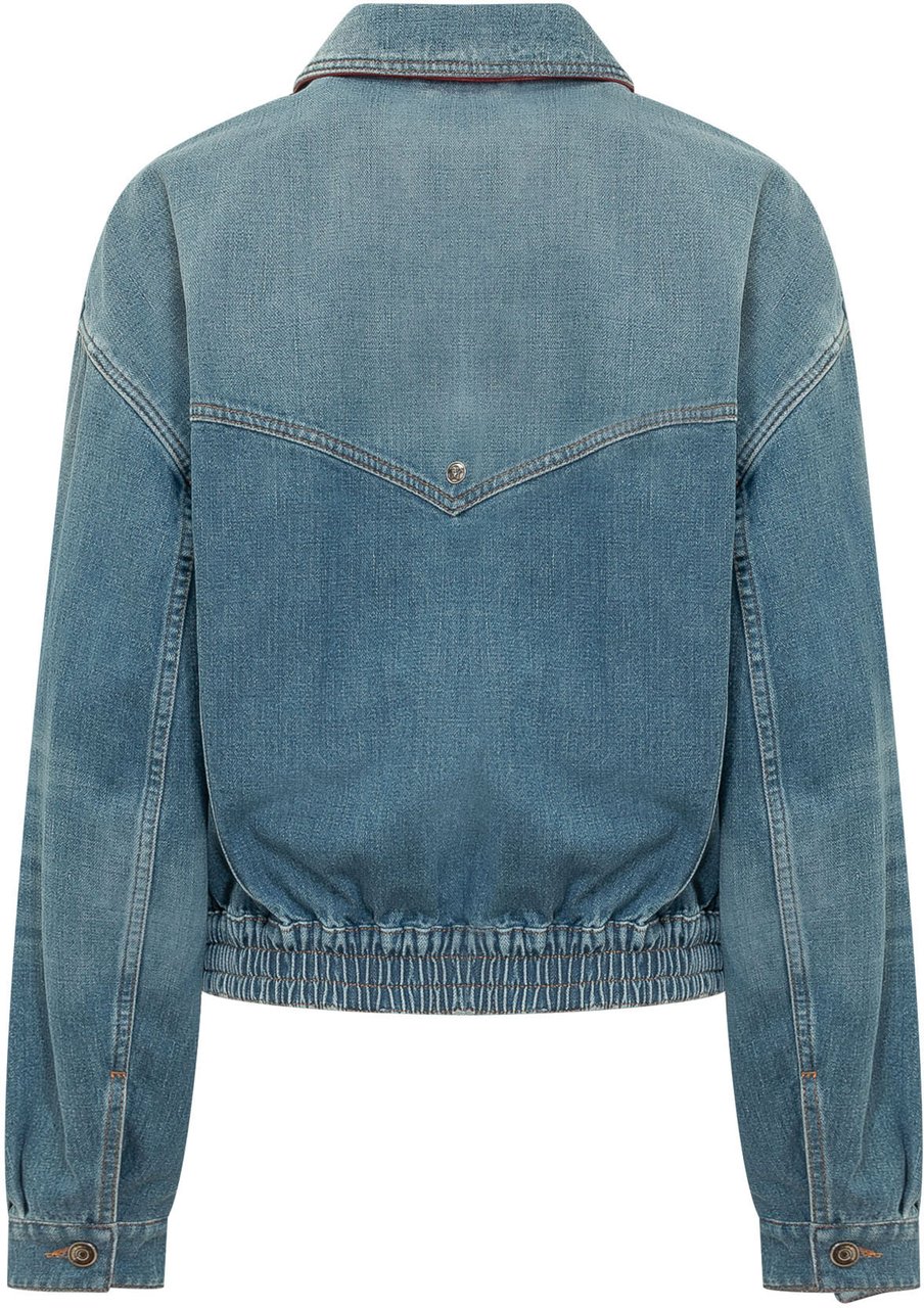 Versace Giacca con Rever e Bottoni Blauw