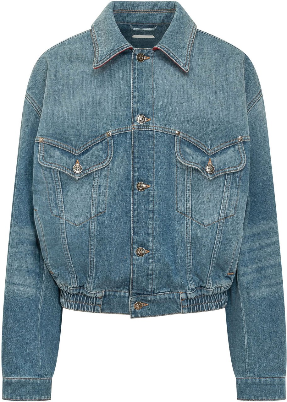 Versace Giacca con Rever e Bottoni Blauw