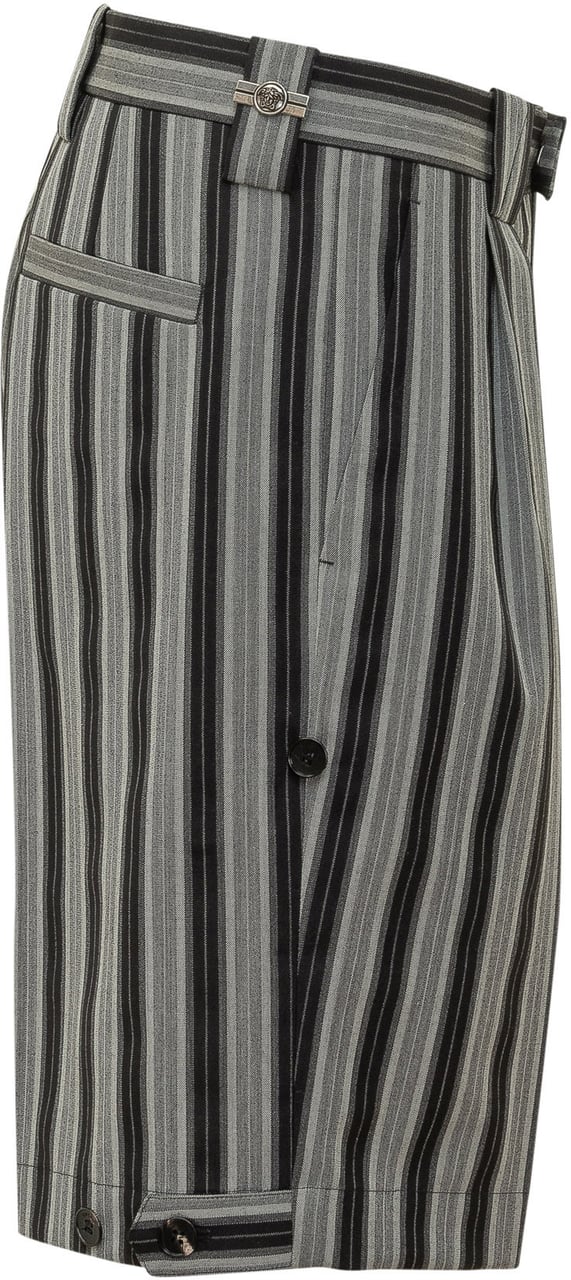 Versace Pantalone Formale con Piega Frontale Donkergrijs