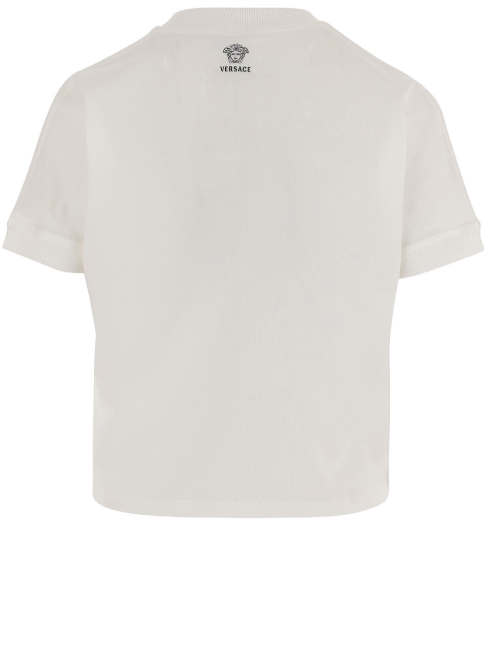 Versace Stretch Cotton T-Shirt With Logo Wit