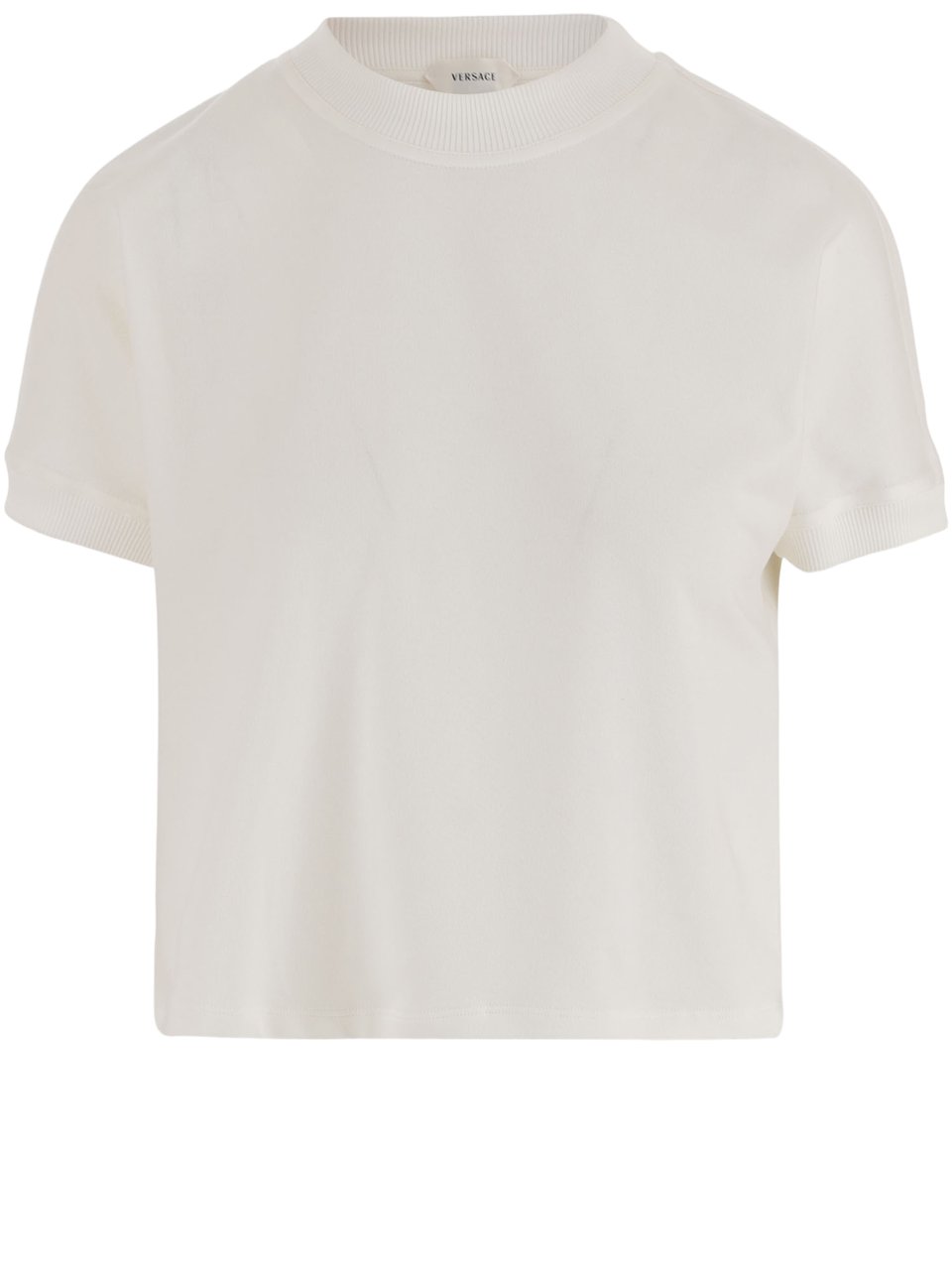 Versace Stretch Cotton T-Shirt With Logo Wit