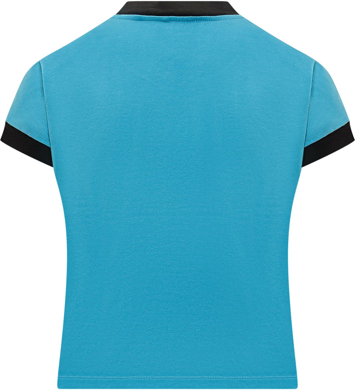 Versace T-shirt Vintage con Profili a Contrasto Cyaan