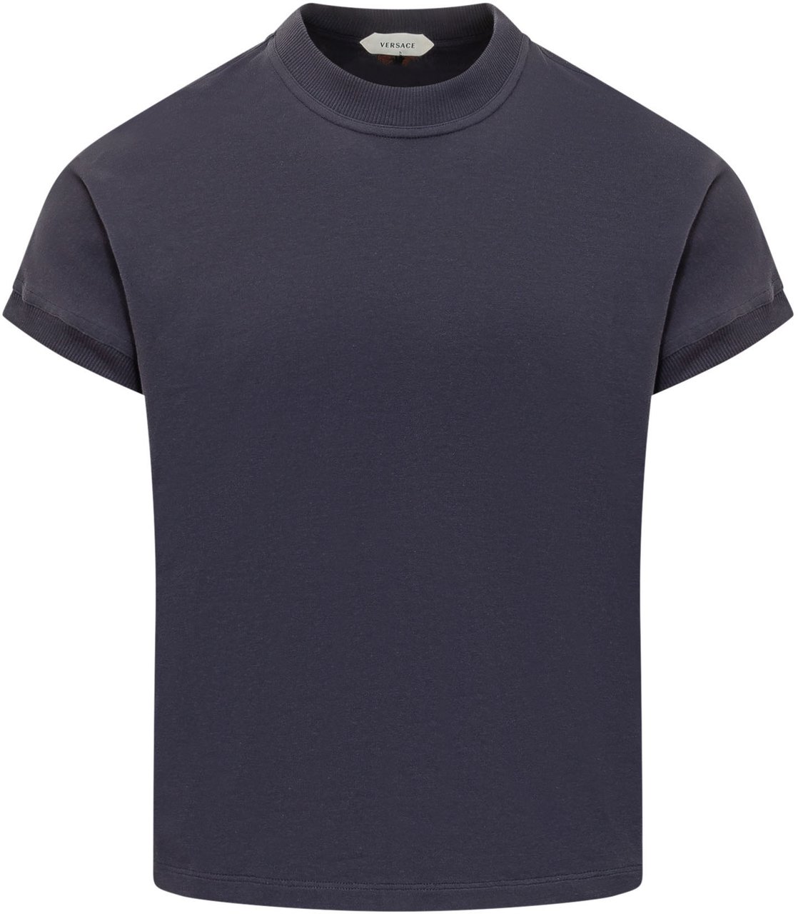 Versace T-shirt con Scollo Rotondo e Maniche Corte Navy