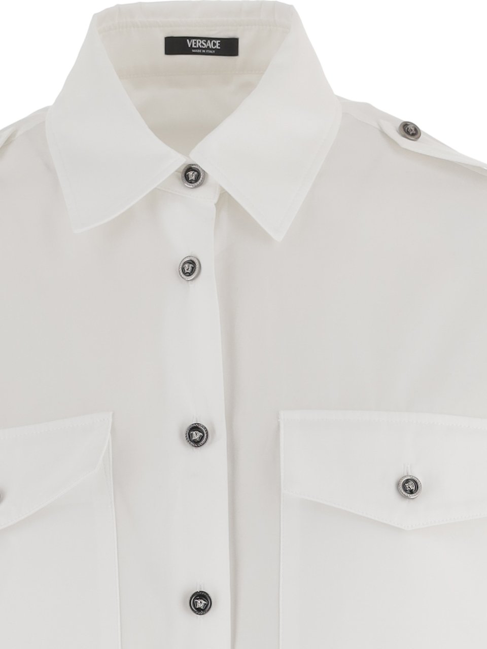 Versace Cotton Shirt With Contrasting Buttons Wit
