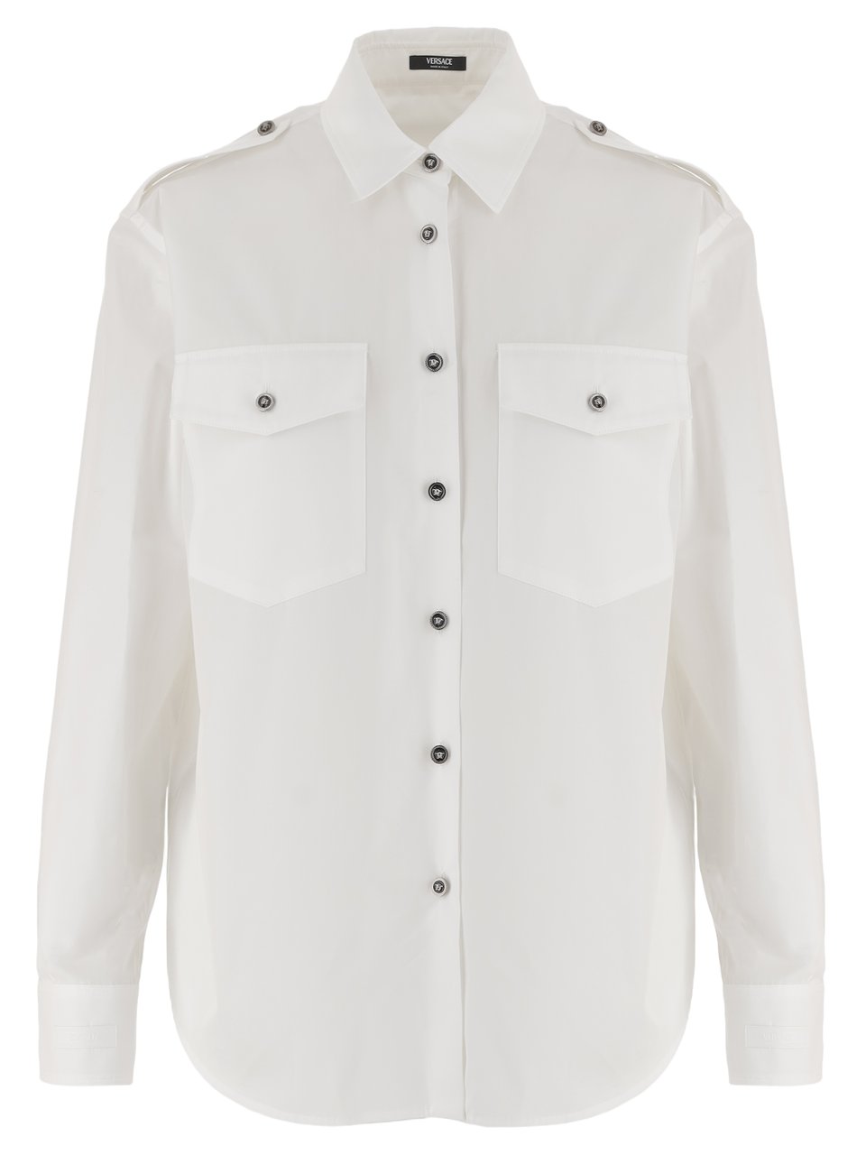 Versace Cotton Shirt With Contrasting Buttons Wit