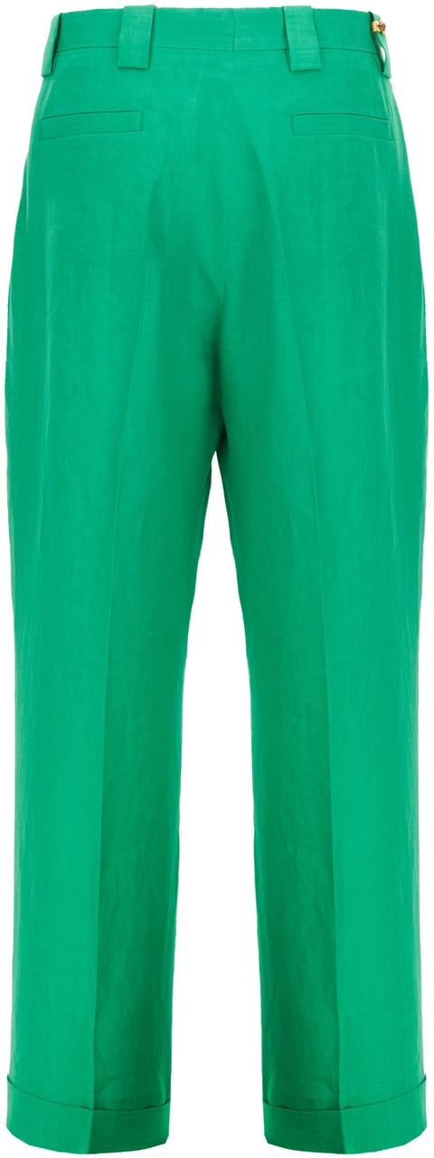 Versace Versace Grass green hemp pants Groen