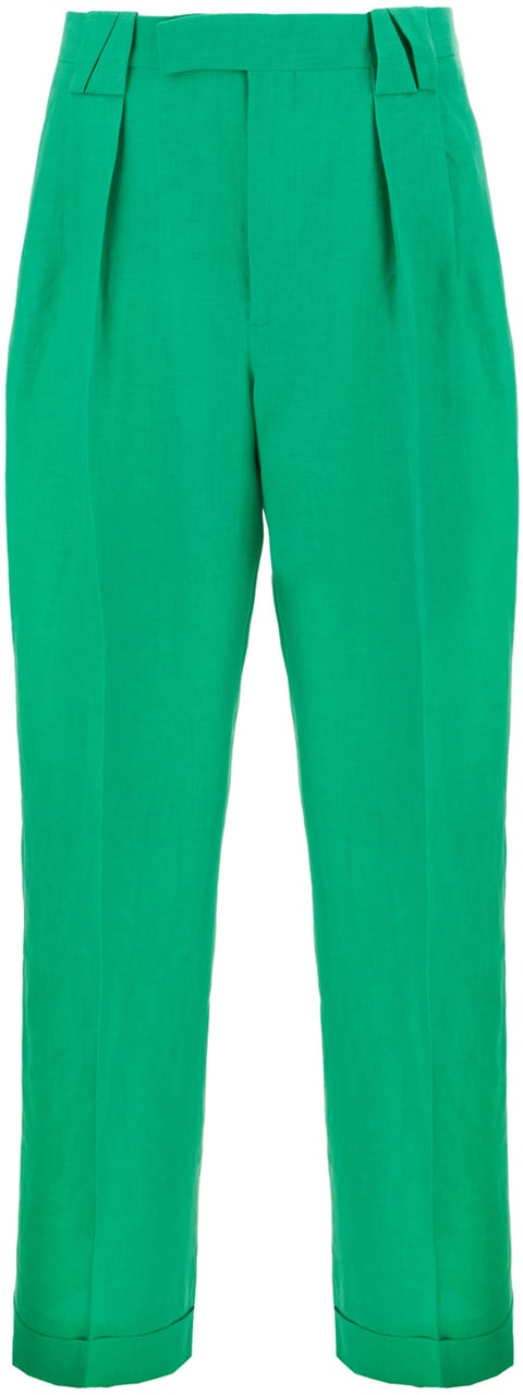 Versace Versace Grass green hemp pants Groen