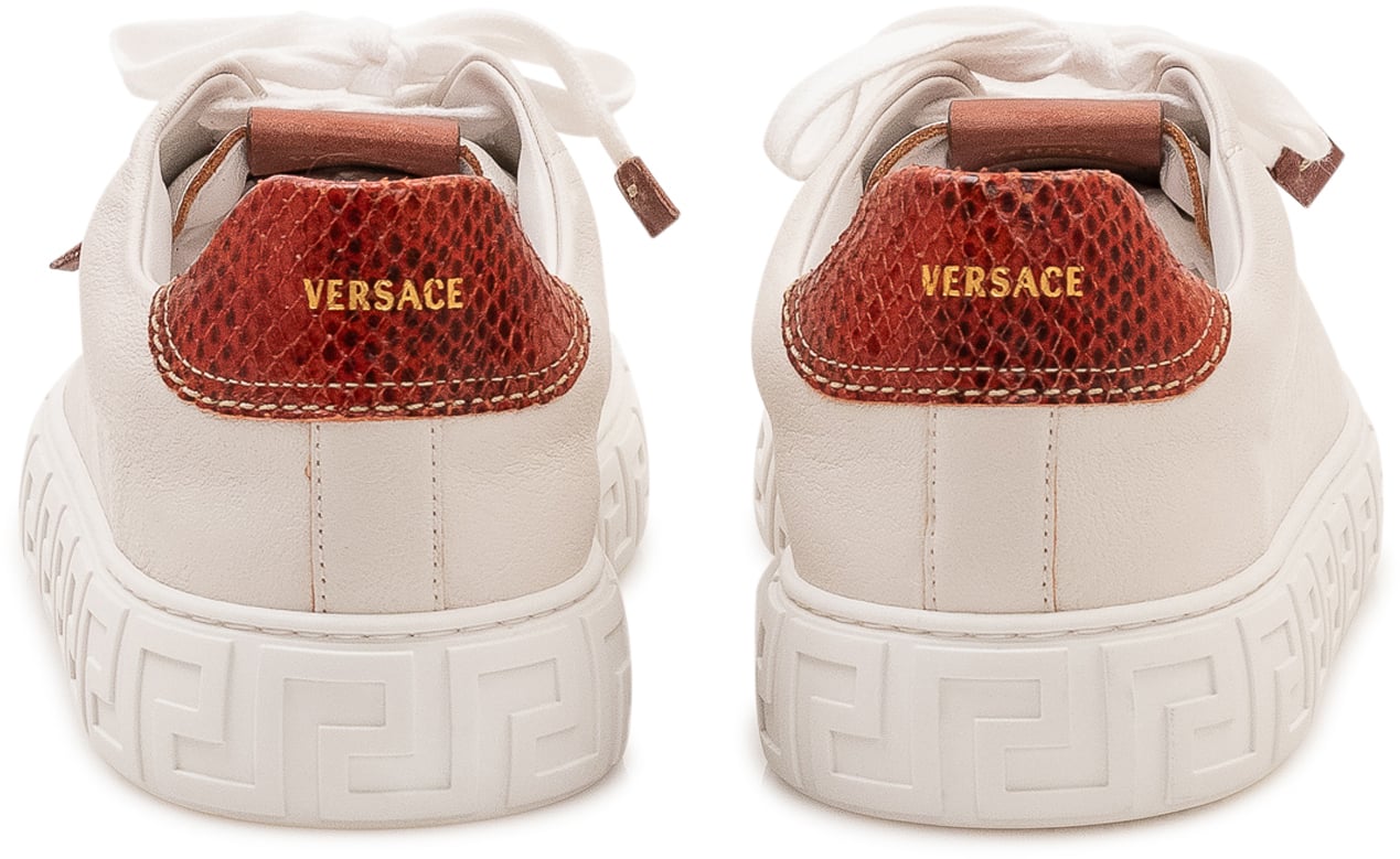 Versace Sneaker Low Top con Suola Geometrica Wit