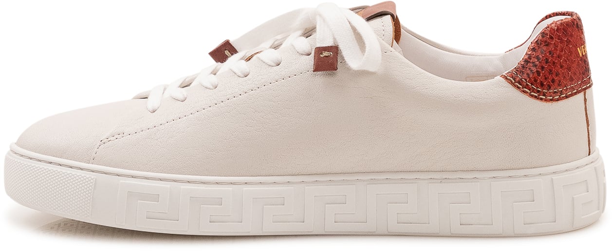 Versace Sneaker Low Top con Suola Geometrica Wit