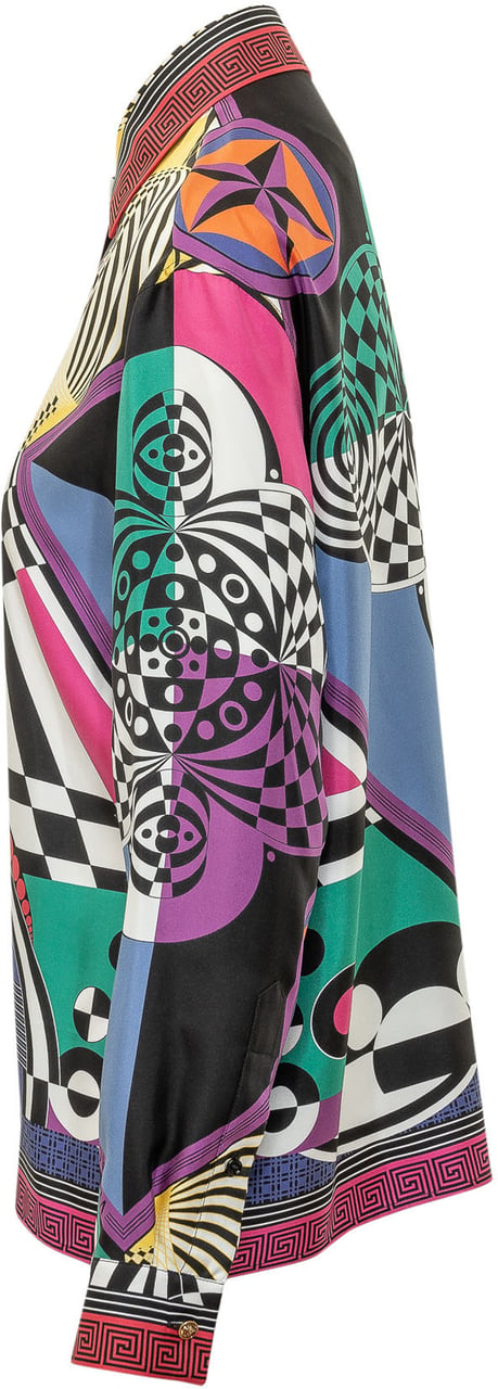 Versace Camicia Teatro con Stampa Geometrica Divers