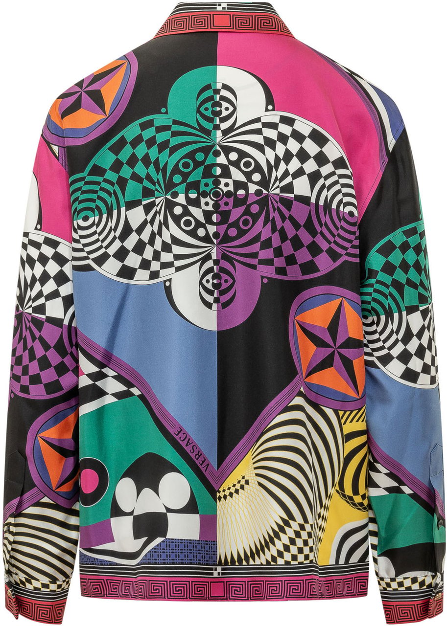 Versace Camicia Teatro con Stampa Geometrica Divers