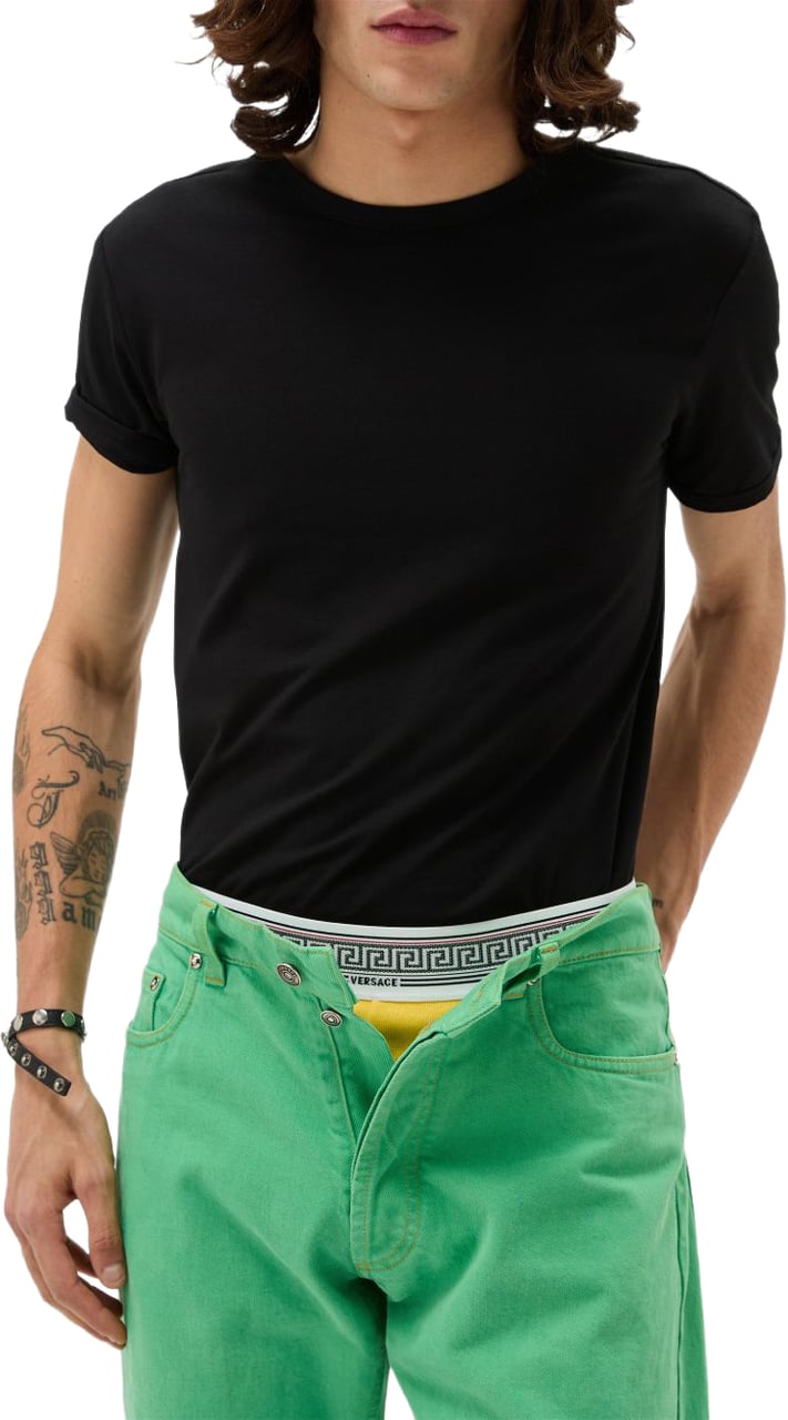 Versace T-Shirts And Polos Black Zwart