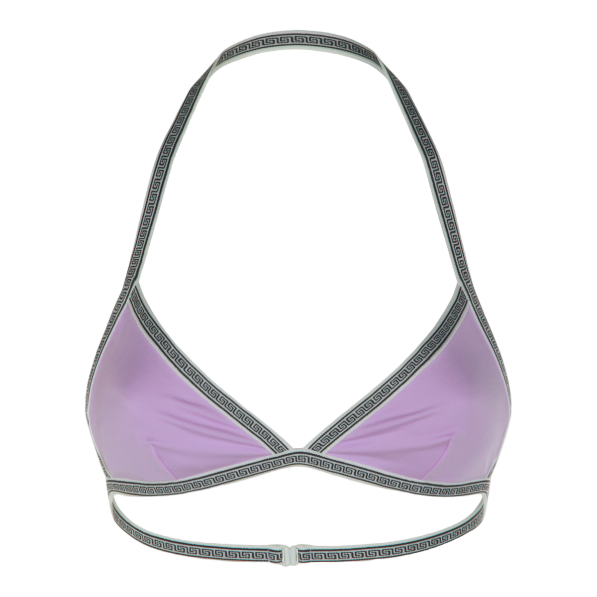 Versace Triangle Bikini Top with Greek Key Pattern Trim Wit