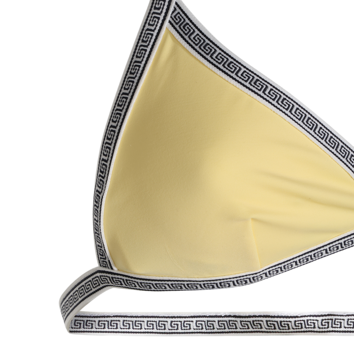 Versace Triangle Bikini Top with Greek Key Trim Wit