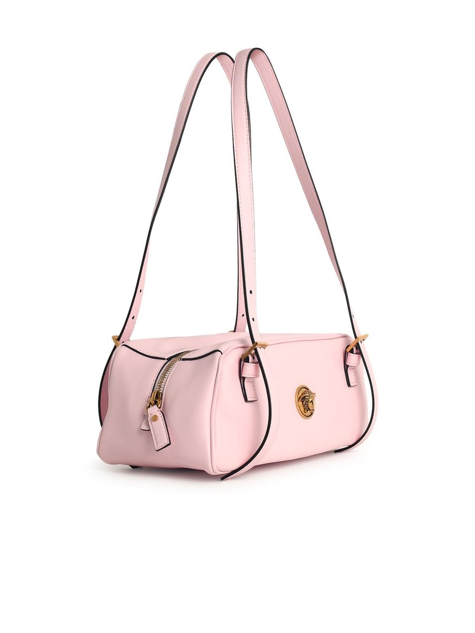 Versace 'Emblème' Pink Nappa Leather Bowling Bag Neutraal